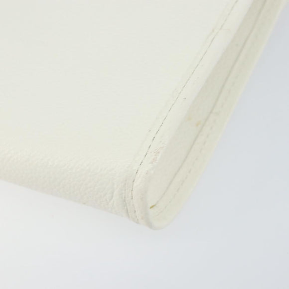 SAINT LAURENT Shoulder Bag Leather White Gold Auth ep11836