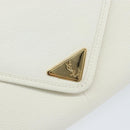 SAINT LAURENT Shoulder Bag Leather White Gold Auth ep11836-17