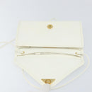 SAINT LAURENT Shoulder Bag Leather White Gold Auth ep11836-10