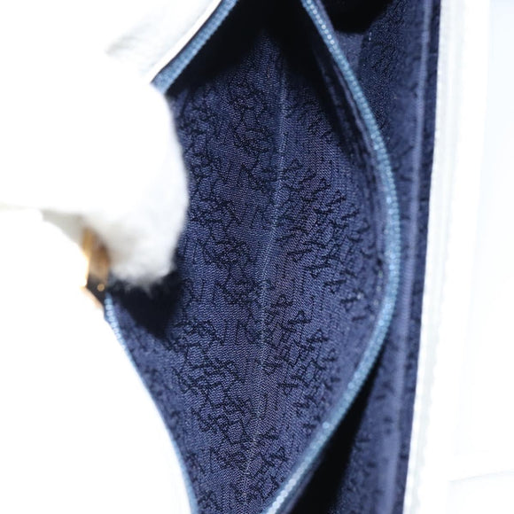 SAINT LAURENT Shoulder Bag Leather White Gold Auth ep11836