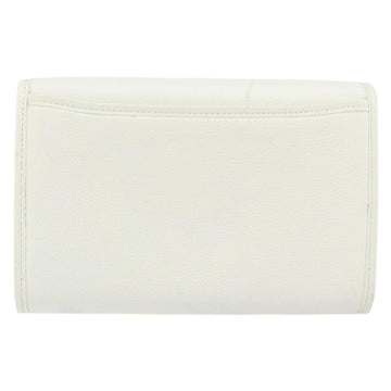 SAINT LAURENT Shoulder Bag Leather White Gold Auth ep11836 - 0