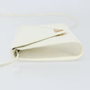 SAINT LAURENT Shoulder Bag Leather White Gold Auth ep11836-4