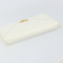 SAINT LAURENT Shoulder Bag Leather White Gold Auth ep11836-6