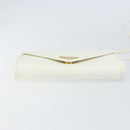 SAINT LAURENT Shoulder Bag Leather White Gold Auth ep11836-5