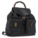 GUCCI Bamboo Backpack Leather Black Gold 003 2058 0016 Auth ep11837-1