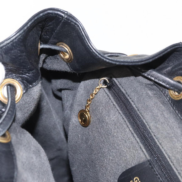 GUCCI Bamboo Backpack Leather Black Gold 003 2058 0016 Auth ep11837