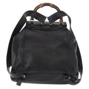 GUCCI Bamboo Backpack Leather Black Gold 003 2058 0016 Auth ep11837-2
