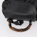 GUCCI Bamboo Backpack Leather Black Gold 003 2058 0016 Auth ep11837-6