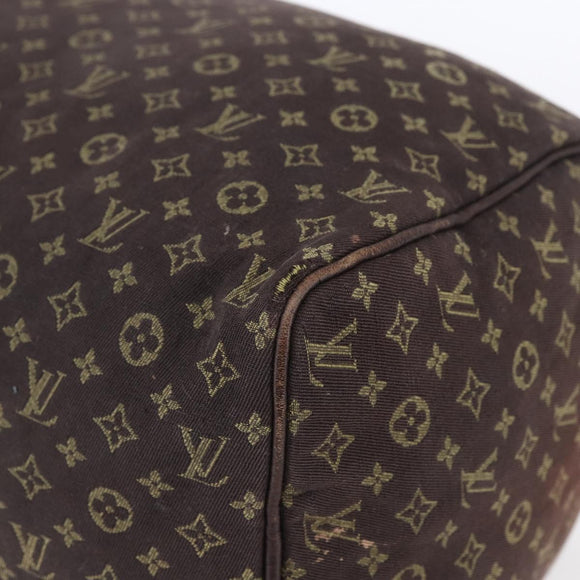 LOUIS VUITTON Monogram Mini Lin Speedy 30 Bag Brown Ebene M95224 Auth ep11838