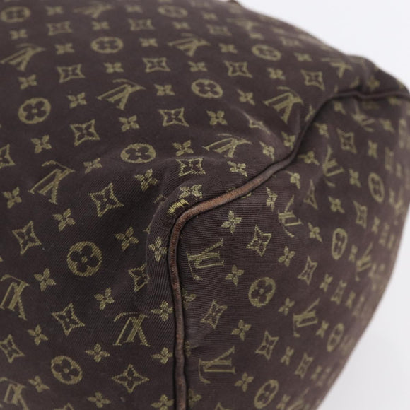 LOUIS VUITTON Monogram Mini Lin Speedy 30 Bag Brown Ebene M95224 Auth ep11838