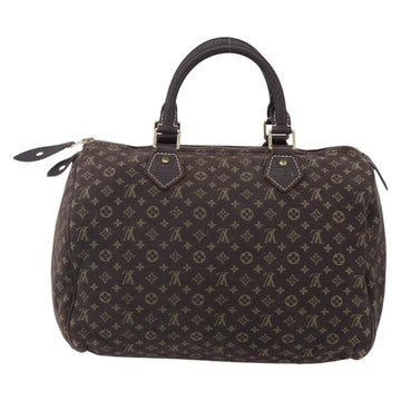 LOUIS VUITTON Monogram Mini Lin Speedy 30 Bag Brown Ebene M95224 Auth ep11838 - 0