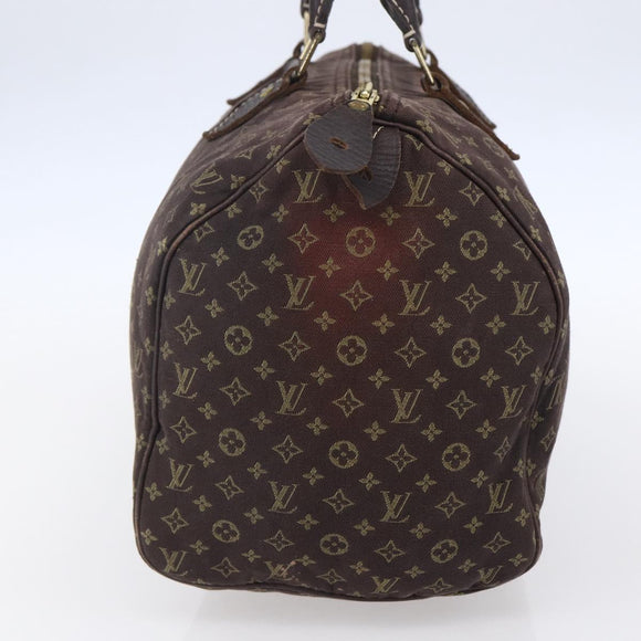 LOUIS VUITTON Monogram Mini Lin Speedy 30 Bag Brown Ebene M95224 Auth ep11838