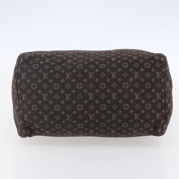 LOUIS VUITTON Monogram Mini Lin Speedy 30 Bag Brown Ebene M95224 Auth ep11838