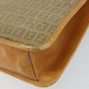 FENDI Zucchino Canvas Shoulder Bag Beige Gold Auth ep11839-16