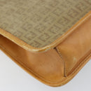 FENDI Zucchino Canvas Shoulder Bag Beige Gold Auth ep11839-17