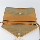 FENDI Zucchino Canvas Shoulder Bag Beige Gold Auth ep11839-9