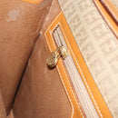 FENDI Zucchino Canvas Shoulder Bag Beige Gold Auth ep11839-22