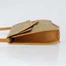 FENDI Zucchino Canvas Shoulder Bag Beige Gold Auth ep11839-4