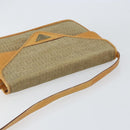 FENDI Zucchino Canvas Shoulder Bag Beige Gold Auth ep11839-6