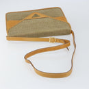 FENDI Zucchino Canvas Shoulder Bag Beige Gold Auth ep11839-7