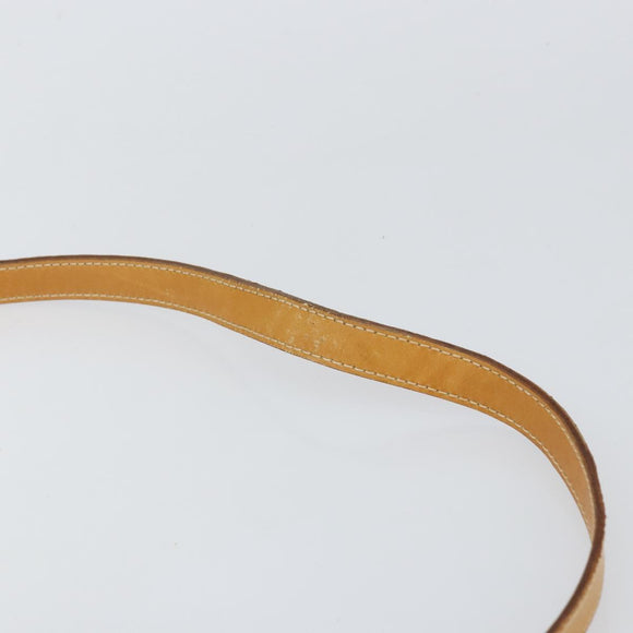 FENDI Zucchino Canvas Shoulder Bag Beige Gold Auth ep11839