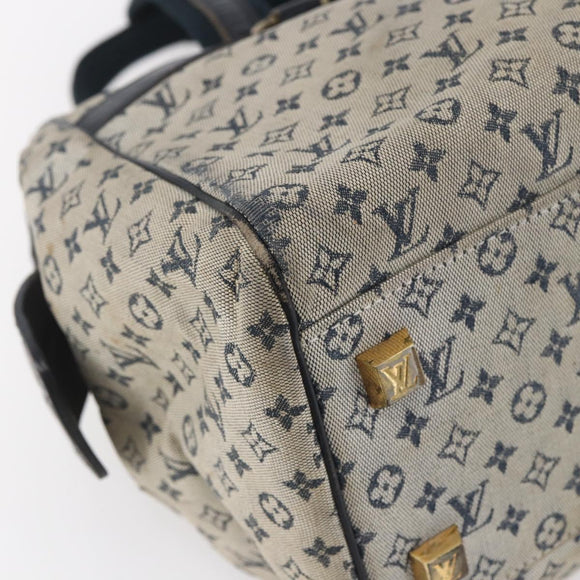 LOUIS VUITTON Monogram Mini Josephine GM Hand Bag Blue M92211 LV Auth ep11840