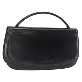 PRADA Hand Bag Leather Black Silver Auth ep11842
