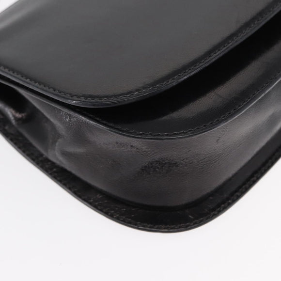 PRADA Hand Bag Leather Black Silver Auth ep11842