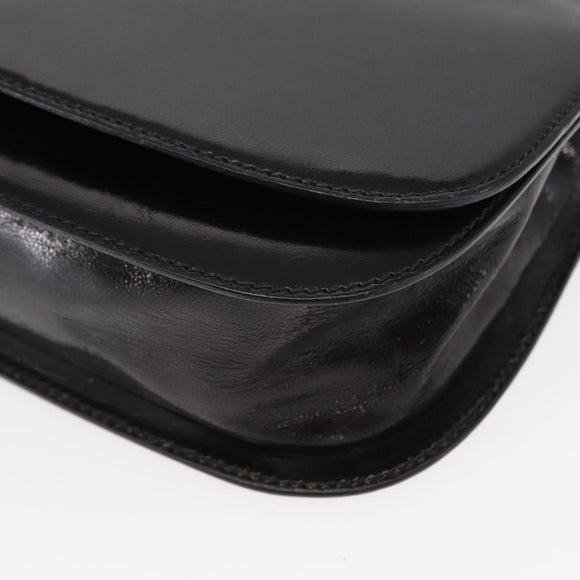 PRADA Hand Bag Leather Black Silver Auth ep11842