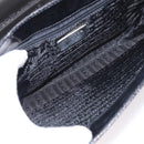 PRADA Hand Bag Leather Black Silver Auth ep11842-11