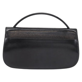 PRADA Hand Bag Leather Black Silver Auth ep11842 - 0