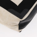 BALENCIAGA Navy Cabas Hand Bag Canvas 2way White Black 390346 Auth ep11845-16