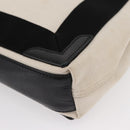 BALENCIAGA Navy Cabas Hand Bag Canvas 2way White Black 390346 Auth ep11845-17