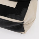 BALENCIAGA Navy Cabas Hand Bag Canvas 2way White Black 390346 Auth ep11845-19