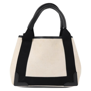 BALENCIAGA Navy Cabas Hand Bag Canvas 2way White Black 390346 Auth ep11845 - 0