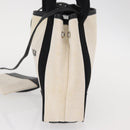 BALENCIAGA Navy Cabas Hand Bag Canvas 2way White Black 390346 Auth ep11845-3