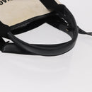 BALENCIAGA Navy Cabas Hand Bag Canvas 2way White Black 390346 Auth ep11845-7