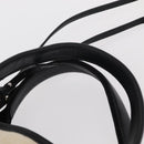 BALENCIAGA Navy Cabas Hand Bag Canvas 2way White Black 390346 Auth ep11845-14