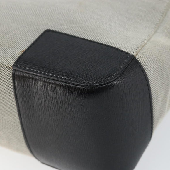 GUCCI Hand Bag Canvas Leather Gray Gold Auth ep11846