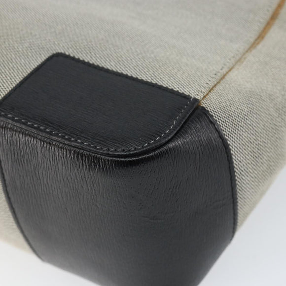 GUCCI Hand Bag Canvas Leather Gray Gold Auth ep11846