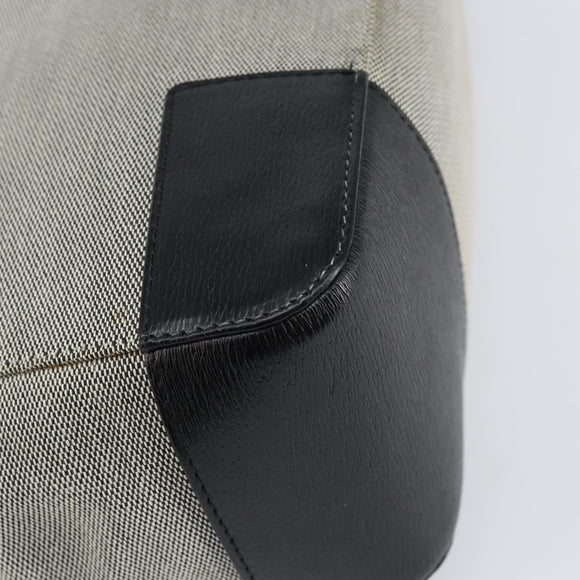 GUCCI Hand Bag Canvas Leather Gray Gold Auth ep11846