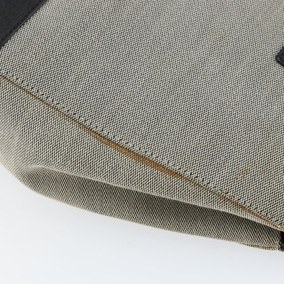 GUCCI Hand Bag Canvas Leather Gray Gold Auth ep11846