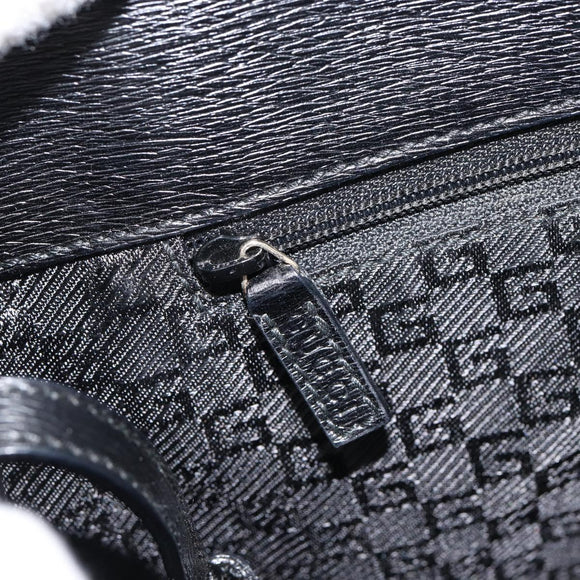 GUCCI Hand Bag Canvas Leather Gray Gold Auth ep11846