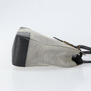 GUCCI Hand Bag Canvas Leather Gray Gold Auth ep11846-3