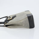 GUCCI Hand Bag Canvas Leather Gray Gold Auth ep11846-4