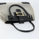 GUCCI Hand Bag Canvas Leather Gray Gold Auth ep11846-6