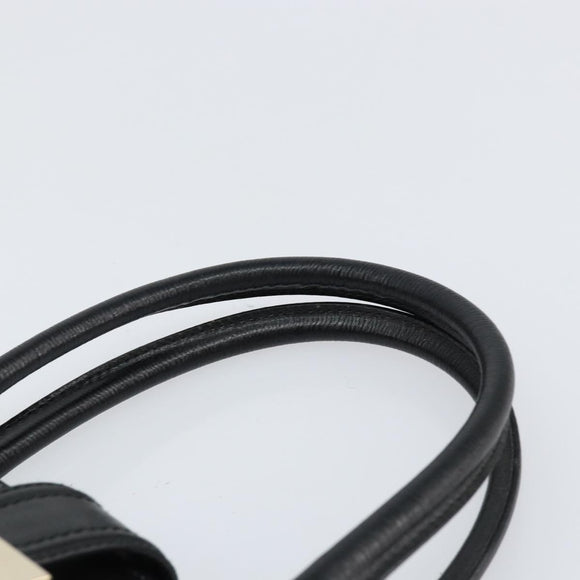 GUCCI Hand Bag Canvas Leather Gray Gold Auth ep11846