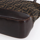 FENDI Zucca Canvas Tote Bag Black Brown Auth ep11847-10