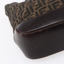 FENDI Zucca Canvas Tote Bag Black Brown Auth ep11847-11