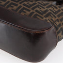 FENDI Zucca Canvas Tote Bag Black Brown Auth ep11847-12